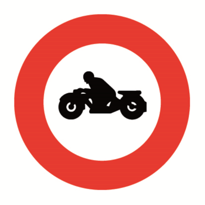 SIGNAL Nr. 2.04 Verbot für Motorräder