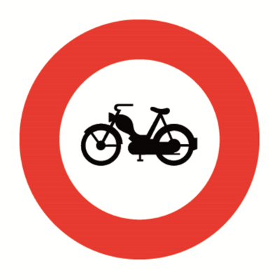SIGNAL Nr. 2.06 Verbot für Motorfahrräder