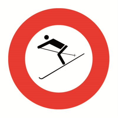 SIGNAL Nr. 2.15.1 Skifahren verboten