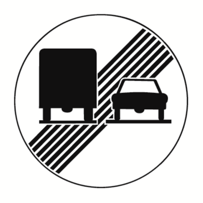 SIGNAL Nr. 2.56 Ende des Überholverbotes für Lastwagen